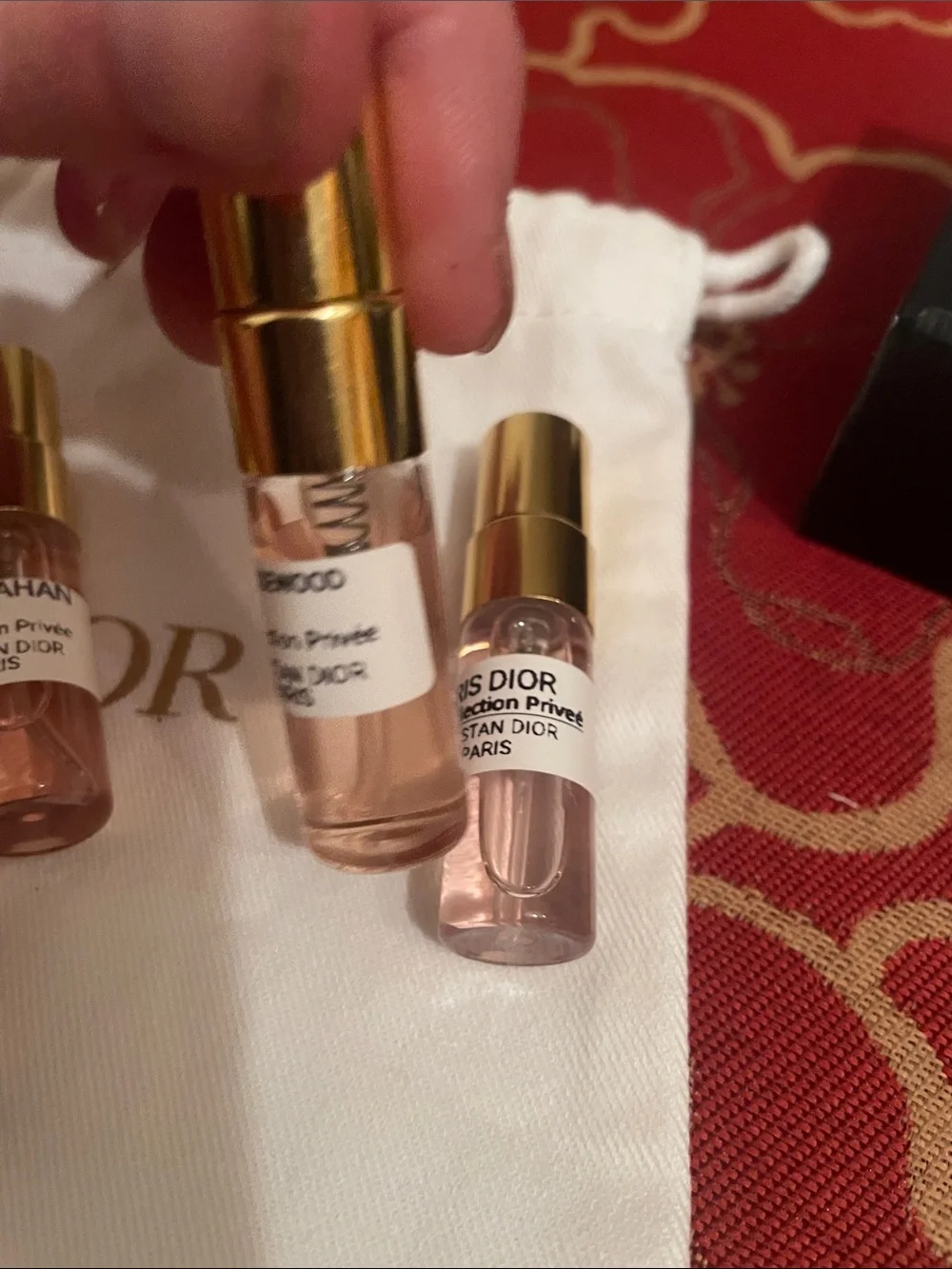 Dior La Collection Privée Travel Spray Vial Set - Pink with Gold Caps and Gucci